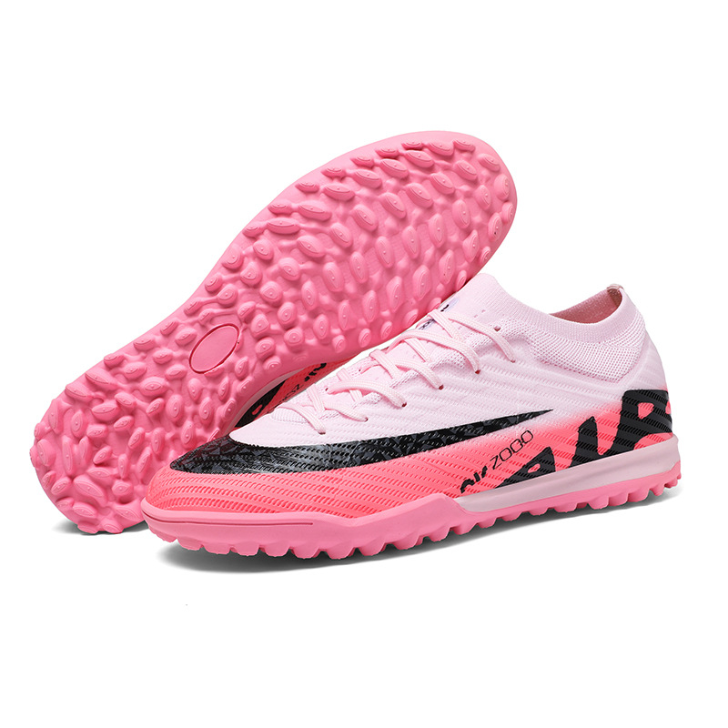 Zapatos de fútbol transfronterizos de alto bajo para hombres y mujeres, zapatos de entrenamiento de fútbol de clavos, zapatos deportivos juveniles