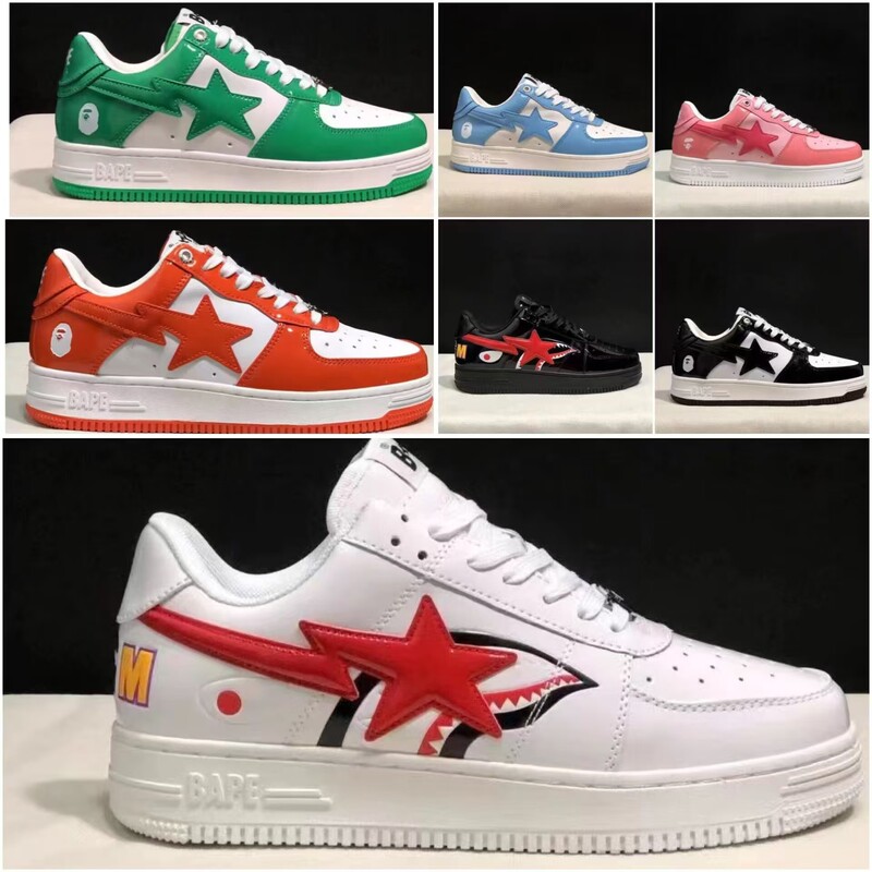 Wholesale pure original BAPESTA full range of ape head joint Marvel patent leather thick-soled high-rise low-top men's and women's board shoes