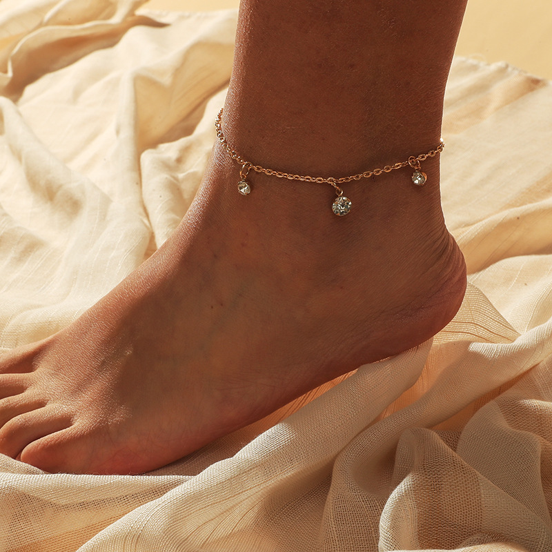 Fashion Simple Diamond Anklet display picture 1