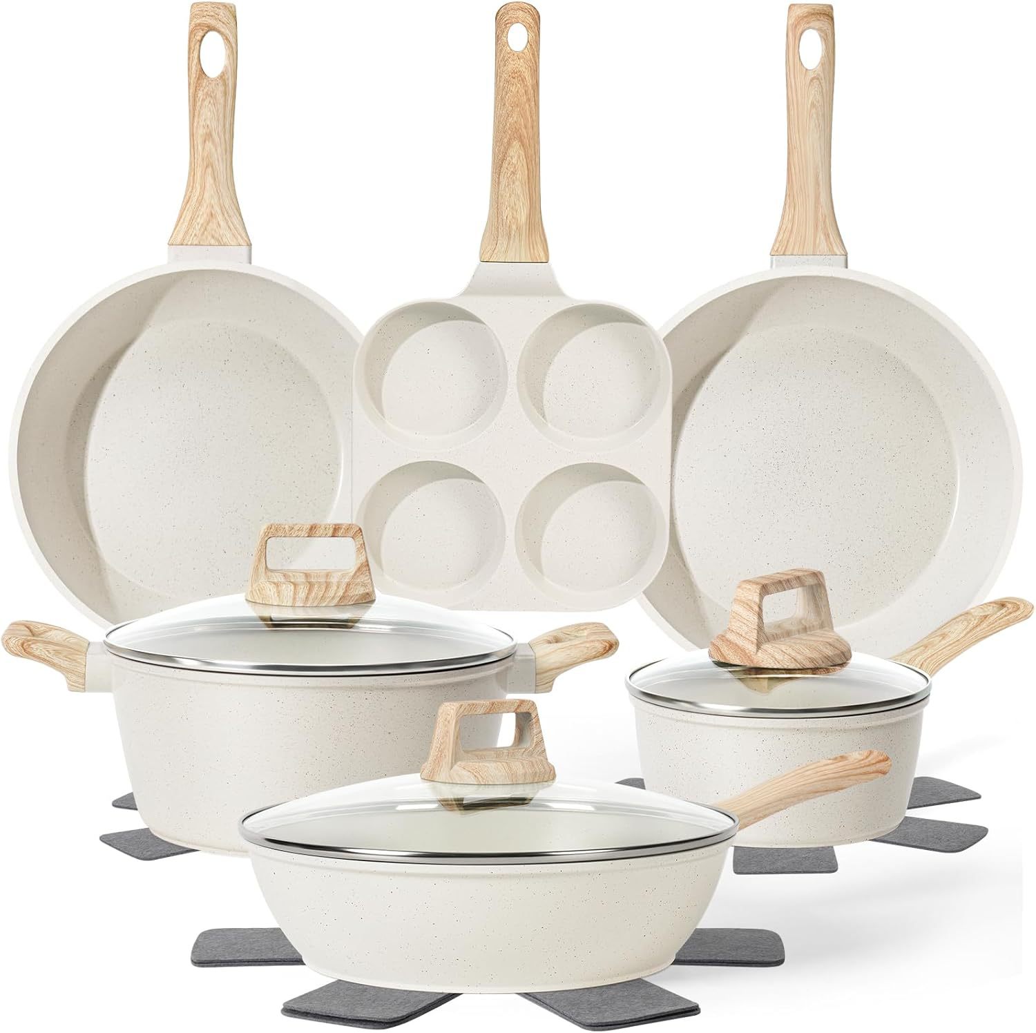 Amazon explotó comercio exterior 17 piezas set antiadherente arroz de arroz de piedra horno de cocina de cocina de cocina general
