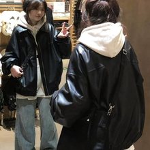 复古机车风美式皮衣外套女2025春季新款宽松休闲学生夹克潮