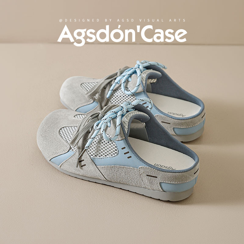 Augustian Deng Baotou pantuflas mujer 2025 nuevo estilo verano ropa exterior suela gruesa medio arrastre zapatos perezosos zapatos casuales de entrenamiento alemán