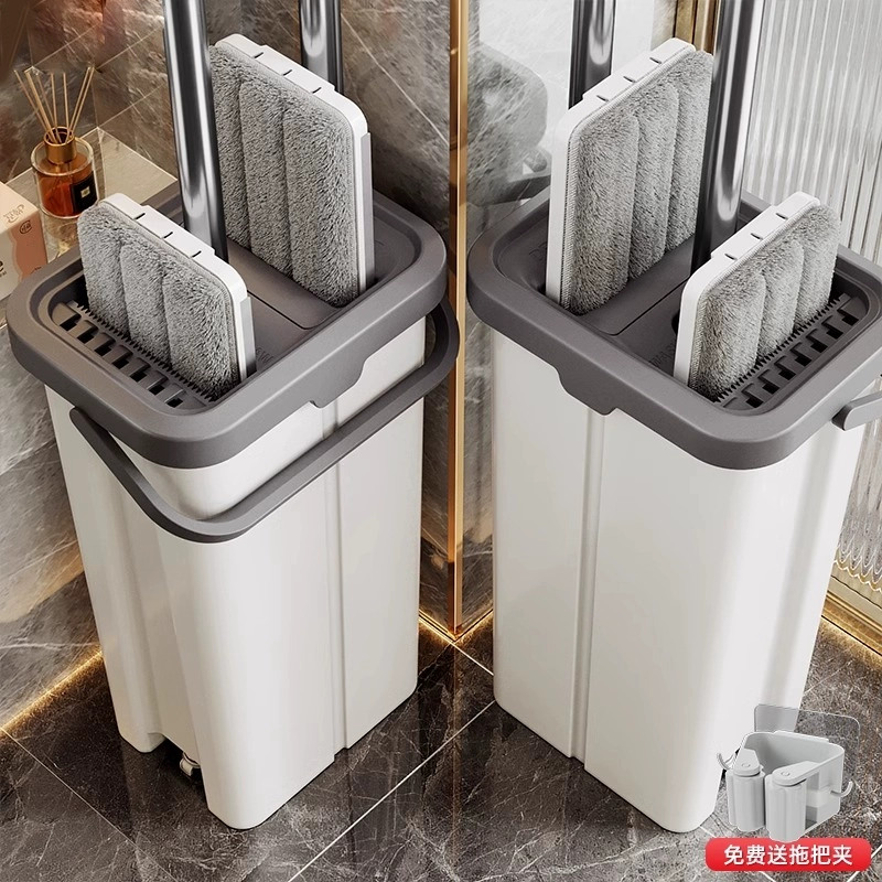 Новая модель плоской швабры 2025 года для домашнего использования, очистка в один шаг, мытье без помощи рук, ведро для ленивых, встроенная швабра и тряпка для швабры для уборки пола.