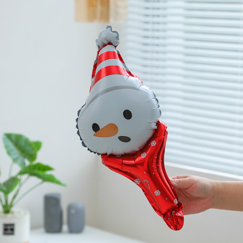 クリスマス長棒頭飾りサンタクロースミニ風船クリスマスツリー打撃棒風船クリスマス雪だるまヘラジカ|undefined