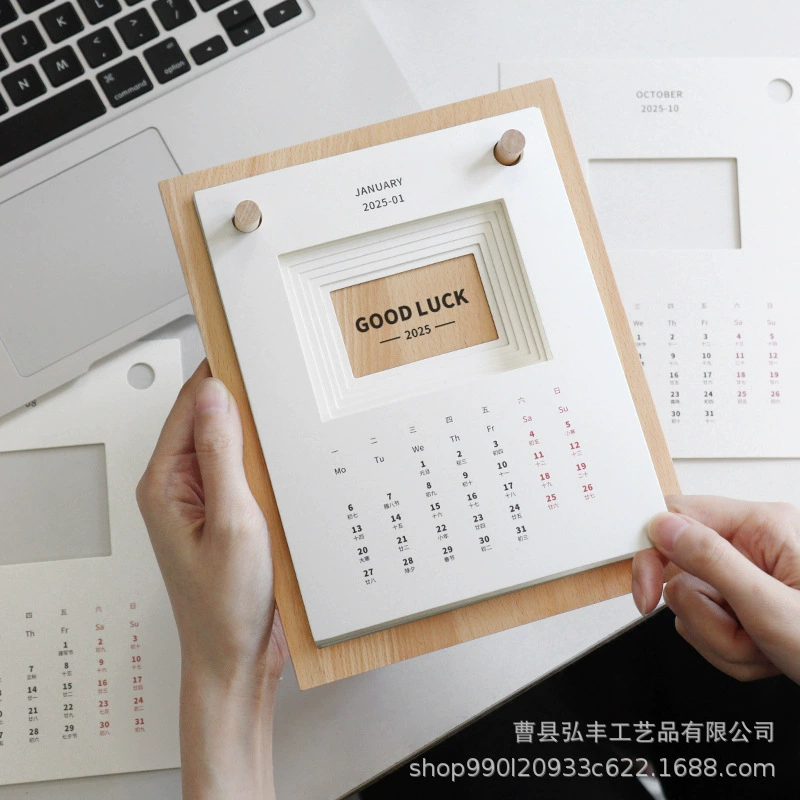 Деревянные полые настольные календари новый деревянный базовый кронштейн ежемесячный календарь вечный календарь