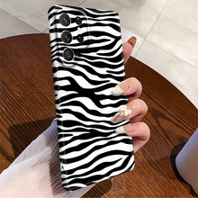 黑白斑马纹适用三星S23菲林手机壳S25超薄防摔S22Ultra跨境热销男