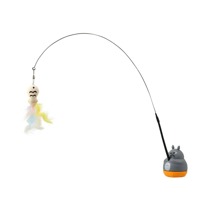 Nuevo producto de dibujos animados creativo Totoro pesca alambre de acero divertido palo de gato ventosa auto-hola artefacto de alivio largo palo de gato divertido