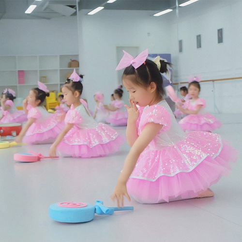 New sequined children's performance clothing, tutu skirt, chorus dance performance clothing, children's evening dress, women's summer