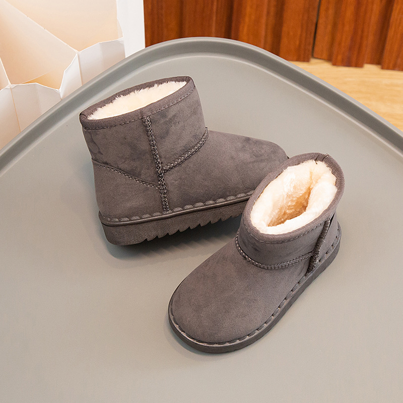 Bottes de neige pour enfants, garçons et filles, nouvel ensemble de bottes courtes, chaussures en daim et coton, isolation en peluche, hiver 2023_voghion.com
