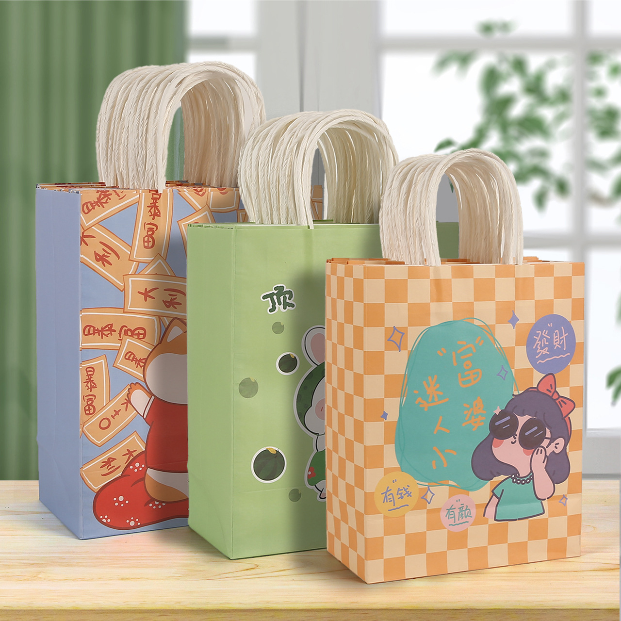 Factory sales goddess festival charming little rich woman gift bag Kraft paper bag children's school small portable paper bag a large number of in stock