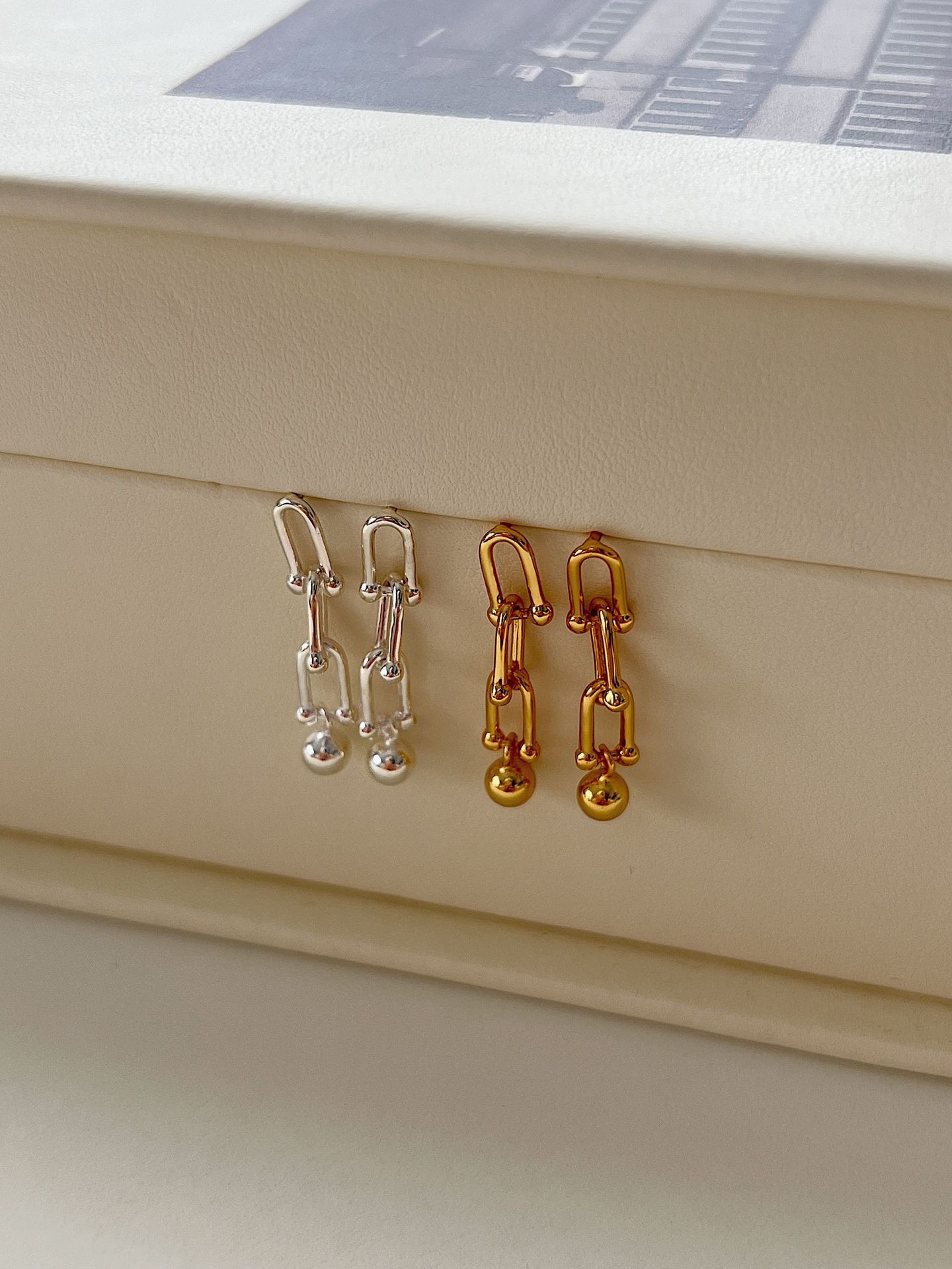 1 Pair 925 Sterling Silver Geometric Round Drop Earrings display picture 6