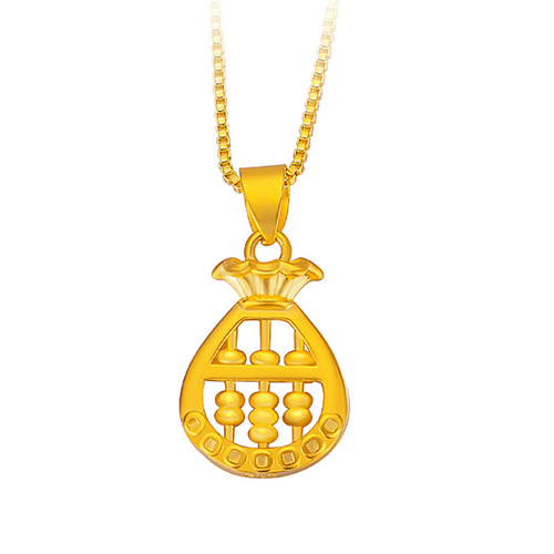 Copper gold-plated lucky bag abacus necklace Zhoujia's same style lucky bag abacus pendant supply wholesale gold-plated lucky bag abacus