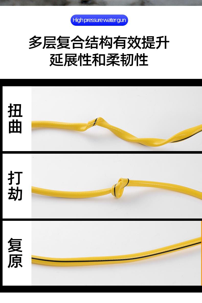 High-Pressure Car Wash Water Gun, Household Spray Gun, Powerful Booster for Car Washing, Car Cleaning Nozzle, Hose, Soft Pipe for Watering Flowers