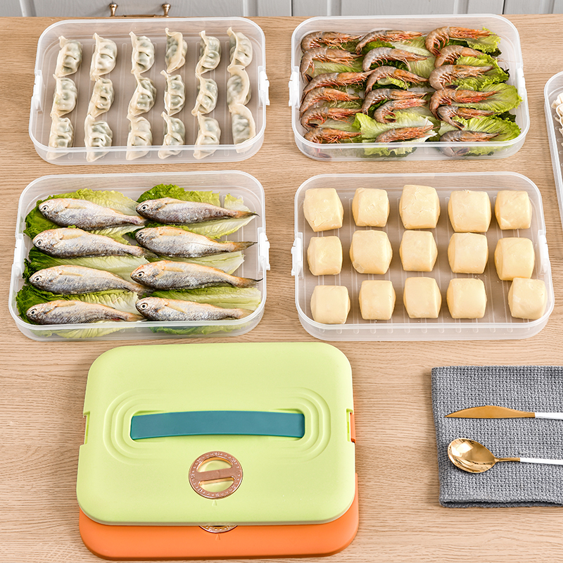 Caja de bola de masa frigorífico de grado alimenticio para el hogar, especial sellado y mantenimiento fresco, caja de almacenamiento de alimentos multicapa congelada rápidamente