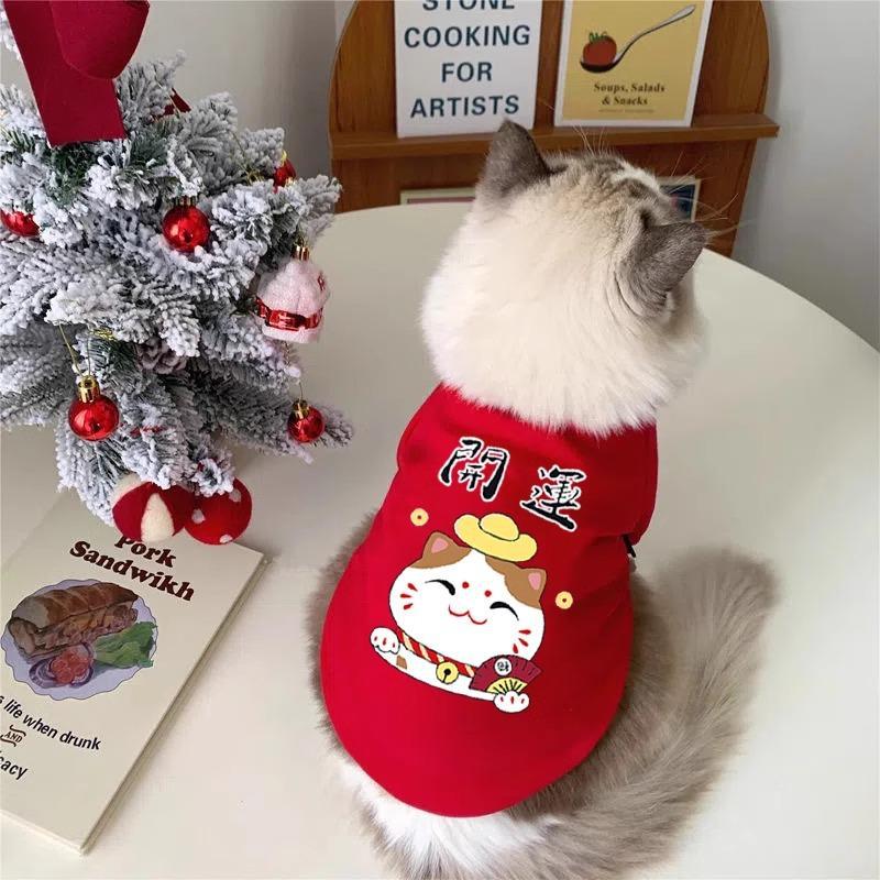 Ropa de felino de peluche otoño y invierno mascotas de Navidad de dos patas suéter gato azul gato muñecas de tela corta gato anti-pillo gatito gatito