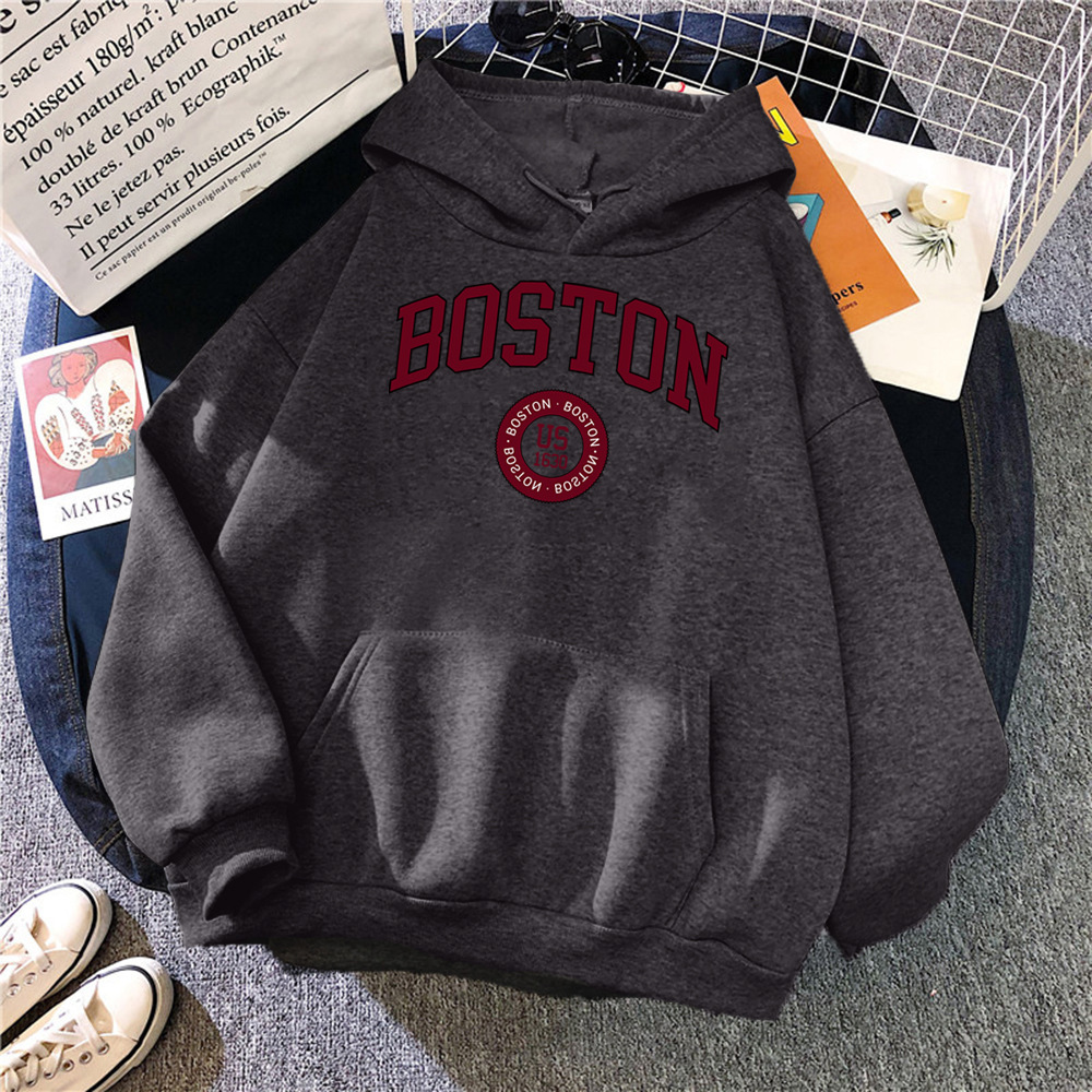 Boston City Us Founded In 1630 Hoodies Women Warm Comfortabl