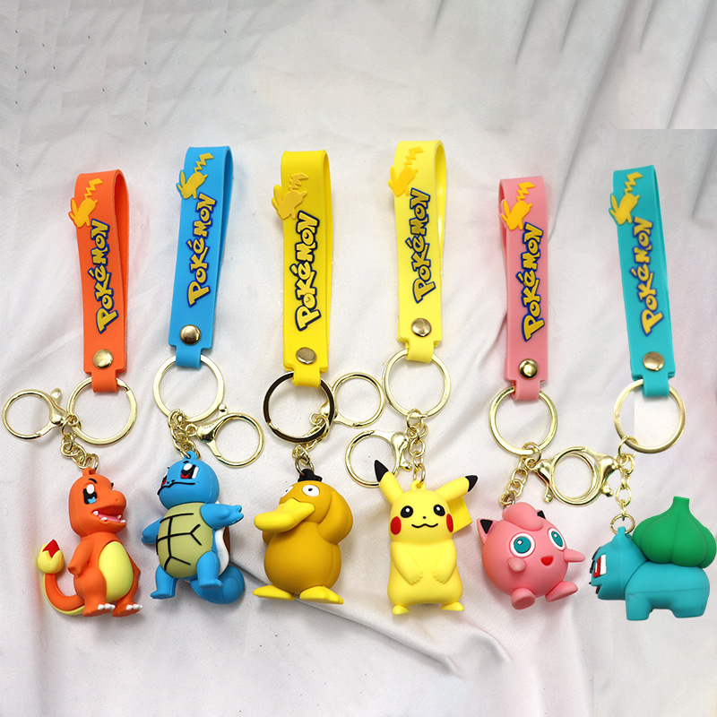 Pokémon Pikachu Keychain Cute Psyduck Squirtle Plush Toy for Men and Women Backpack Pendant Decoration Pokémon Pikachu Keychain Cute Psyduck Squirtle Plush Toy for Men and Women Backpack Pendant Decoration