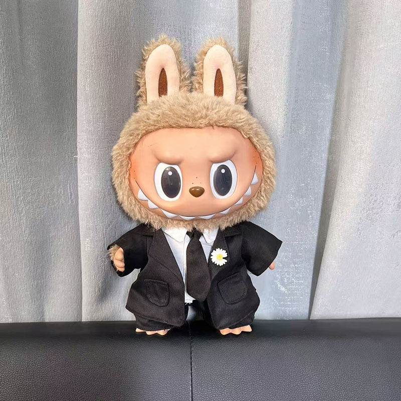 Ropa de muñeca de peluche de vinilo Labubu de 38cm para ropa de muñeca La Bu Time to Chill