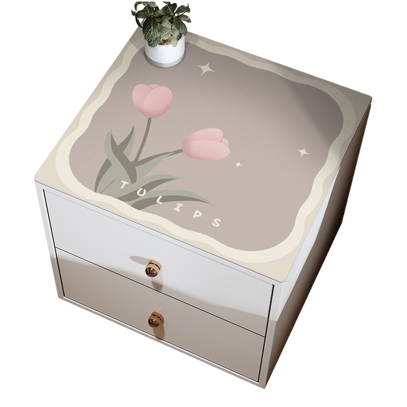 Nórdico anti-cuero meseta de noche estera impermeable a prueba de aceite desechable pequeña estera refrigerador microondas horno estera a prueba de polvo