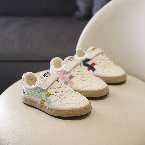 Casual children's breathable shoes full leather boys' sneakers 2024 spring and autumn new fashion girls' shoes kindergarten indoor shoes