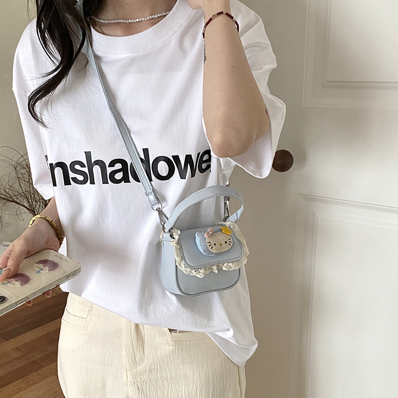 Pequeño encaje fresco bolsos de chicas lindos gatitos niñas y niños bolsos de mochila con sequillas pequeñas estrellas bolsos de niños