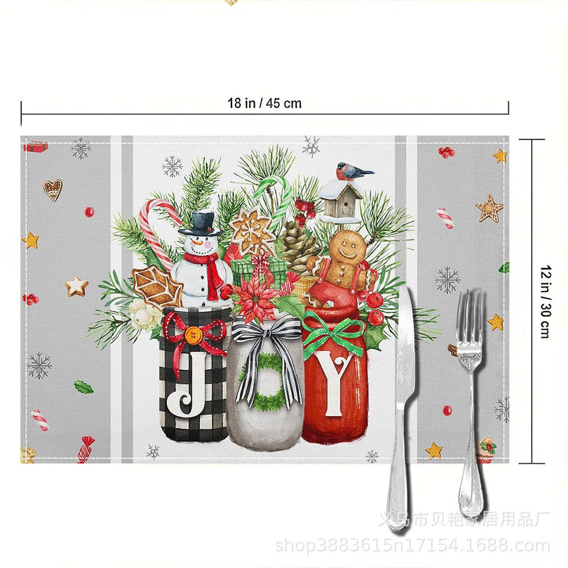 temu爆款秋季感恩节装饰餐垫南瓜印花餐具隔热垫简约百搭西餐垫|undefined