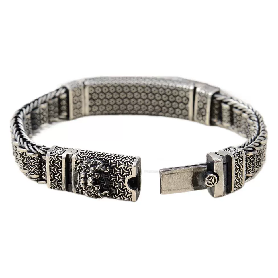 Retro men's silver bracelet, silver 925 sample, 925 sample silver, high-end