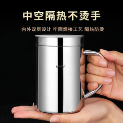 GDAY304不鏽鋼雙層杯水杯咖啡杯牛奶杯幼兒園雙層兒童杯學生杯