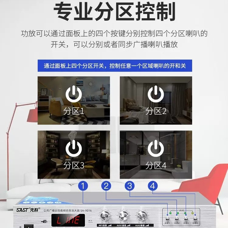 Xianke SA-9002 amplificador de potencia del hogar inalámbrico Bluetooth resistencia fija presión constante 5,1 audio alta potencia profesional techo