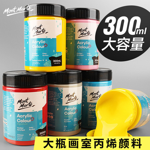 Montmartre acrylic paint set 48 colors large bottle waterproof wall paint 300ml institutional studio acrylic paint