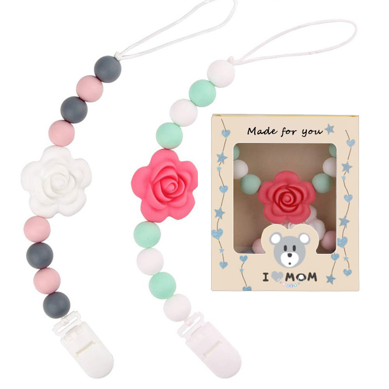 Amazon Baby Teether Chain Newborn Teether Rope Baby Soothing Grinding Stick Chewing Gum Anti-Chain Drop