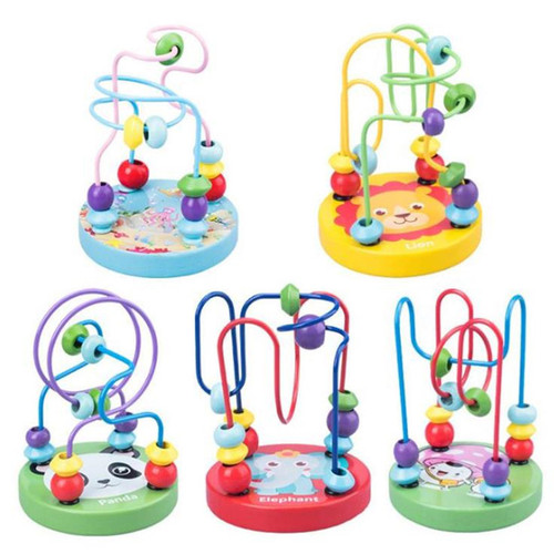 Wooden small beads around the beads kindergarten baby baby children color cognitive intelligence early education teaching aids educational toys