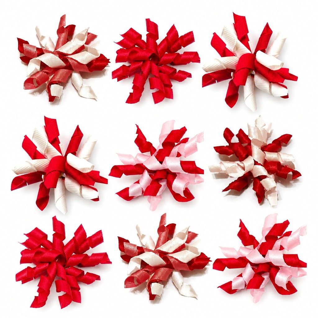 Pet Ribbon Pet Headband Hair Accessory Curly Flower British Style Valentine's Day Cross-Border Export