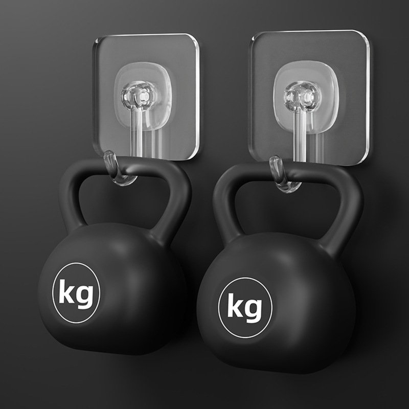 Gancho Adhesivo de pared adhesivo fuerte Pared de soporte de carga transparente gancho sin costura gancho libre gancho pegajoso engrosado