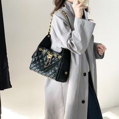 小香風菱格チェーンバッグバケツバッグ女性高級感小衆中古脇下バッグシングル肩大容量トートバッグ
