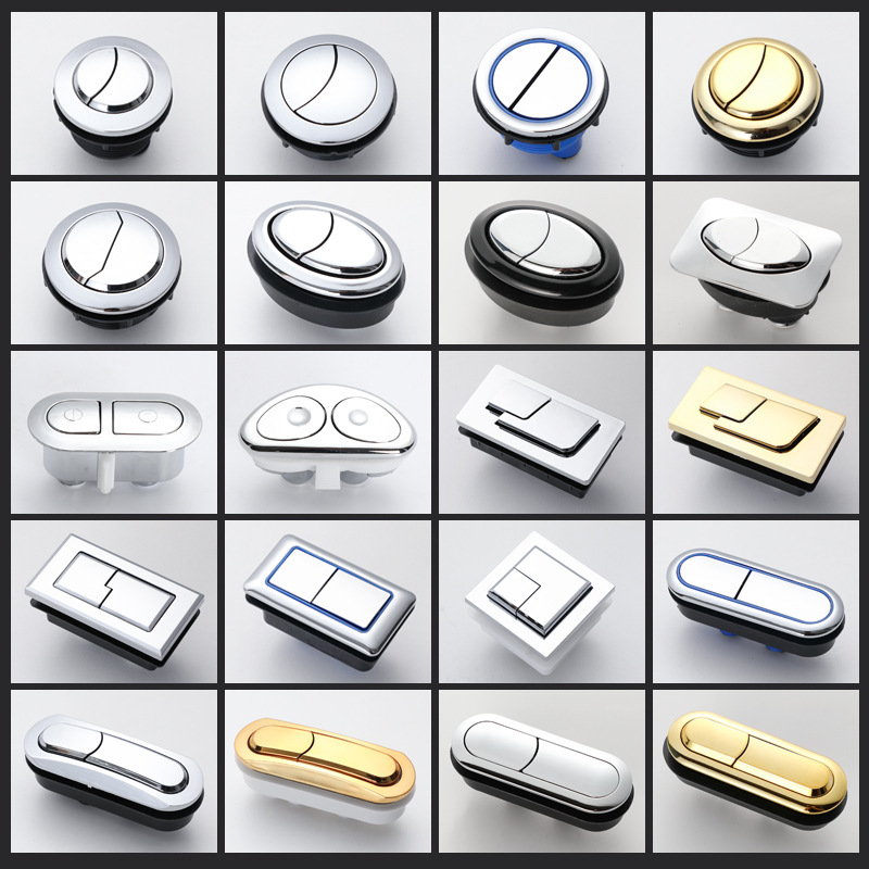 Toilet Button Accessories Sitting Toilet Water Tank Double Button Flush Switch Universal Press Circular Oval