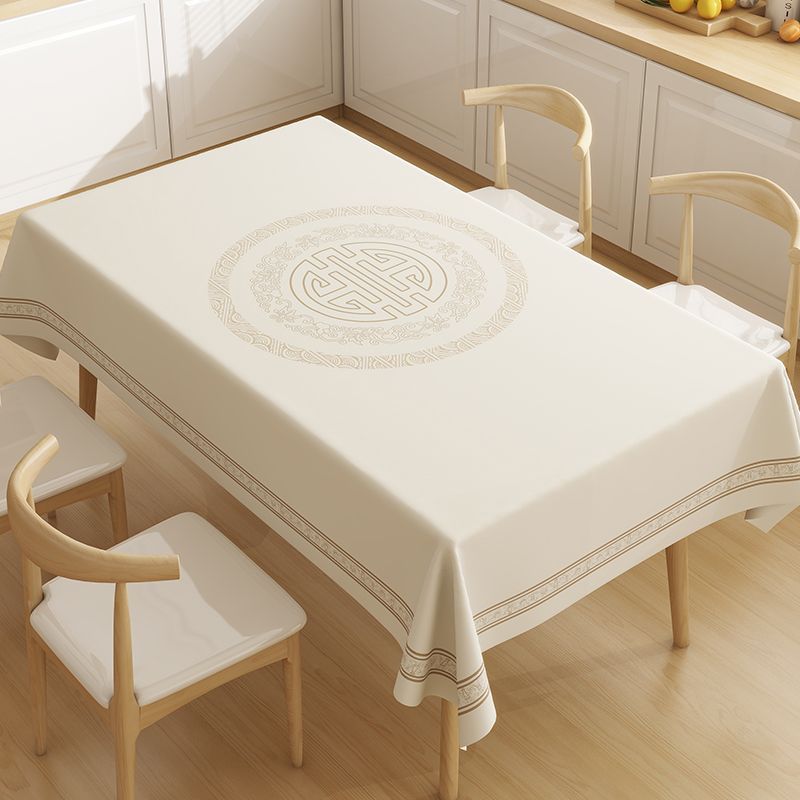 New Chinese Style Waterproof and Oil-Proof Tablecloth, High-End Tablecloth, Coffee Table Cloth, Ins Style Tablecloth, Table Mat, Cross-Border