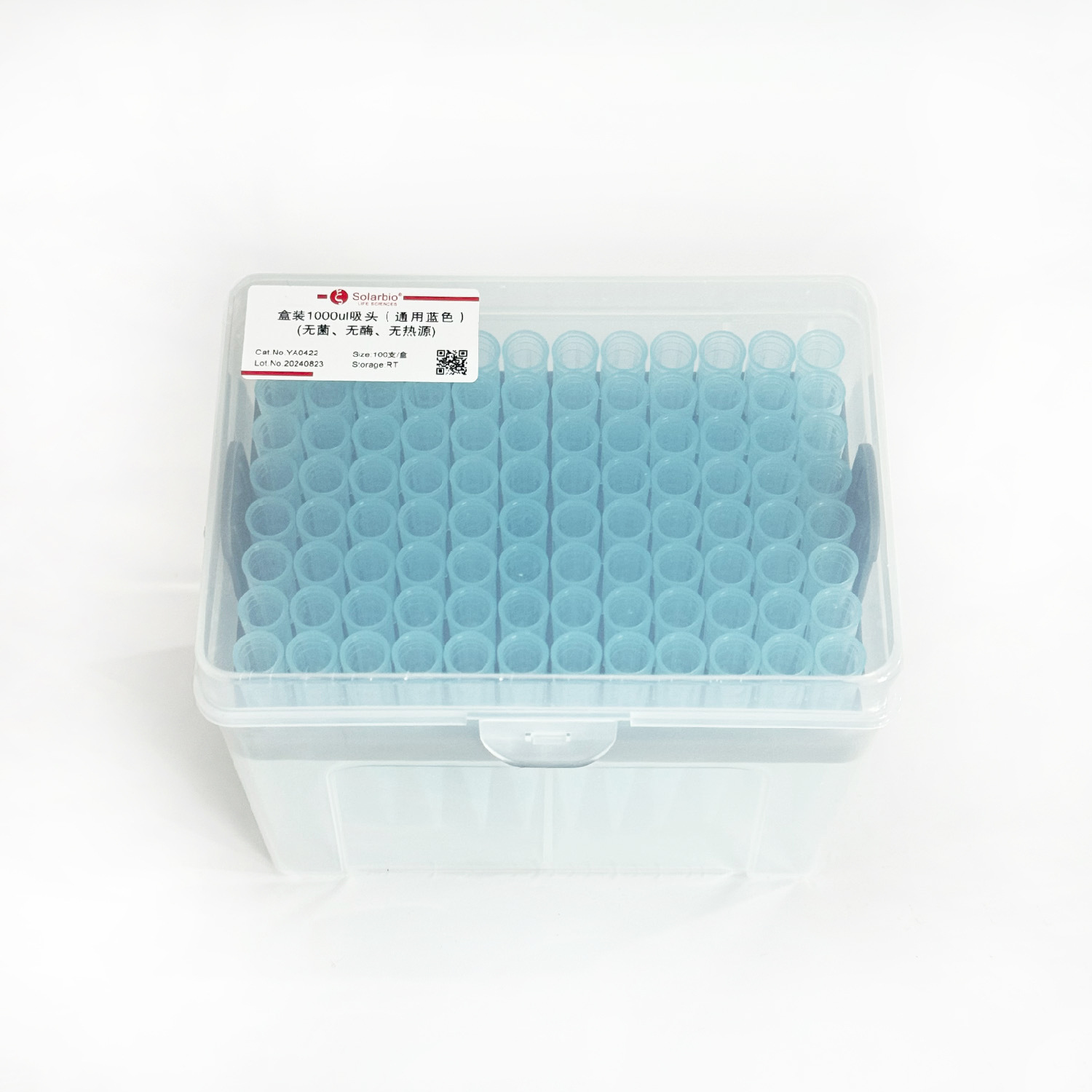 盒装1000ul吸头，无酶无菌无热原（通用蓝色） Solarbio YA0422