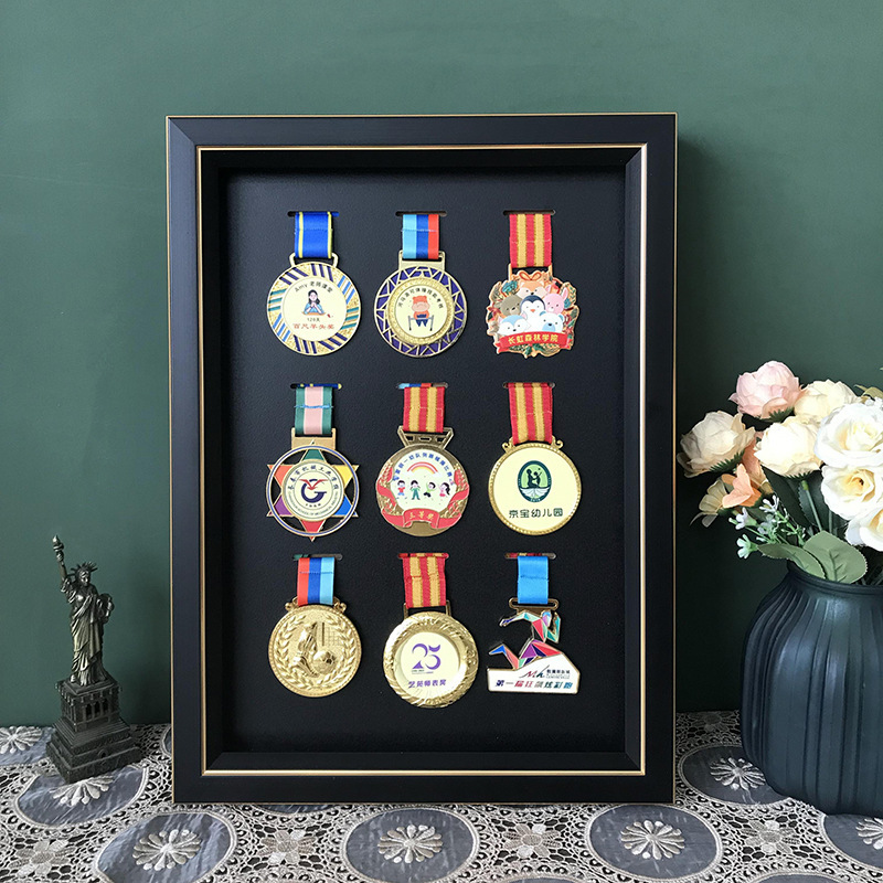 Medal Display Frame Marathon Medal Display Stand Photo Frame Table Keep Honor Award Badge Rack Storage Box