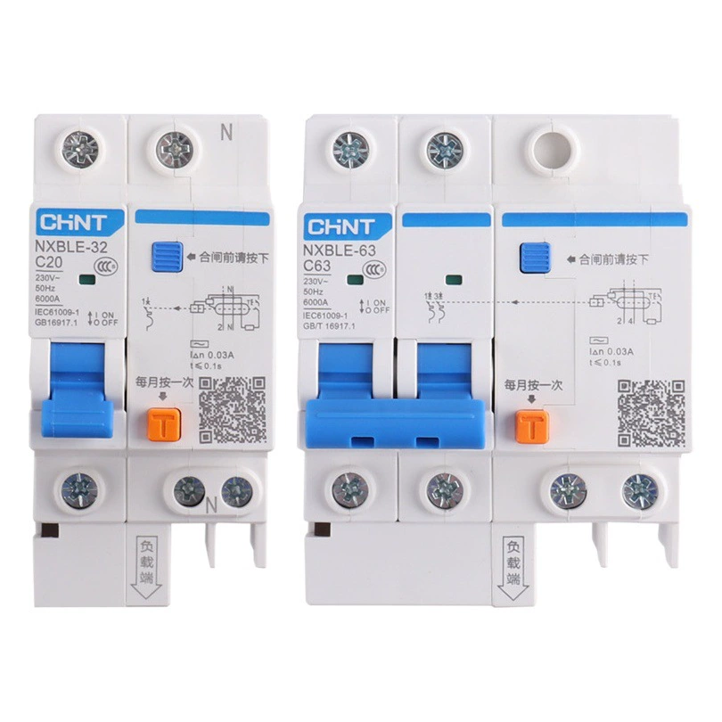 Устройство защиты от утечки тока Chint NXBLE-63A, бытовой автоматический выключатель Kunlun 32A, выключатель защиты от утечки тока