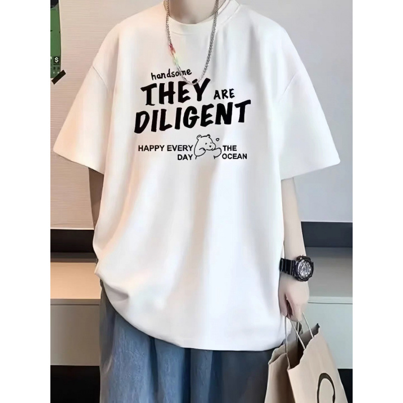 Spring and summer selection of pure cotton short-sleeve T-shirts for men, new summer style, loose fit, unisex sports base shirt with print Spring and summer selection of pure cotton short-sleeve T-shirts for men, new summer style, loose fit, unisex sports base shirt with print