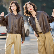 专柜大牌休闲女士皮衣绵羊皮港风韩版潮流宽松气质短款小个子外套