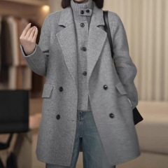 2025反季双面羊毛人字纹两件套大衣秋冬新款百搭气质时尚毛呢外套