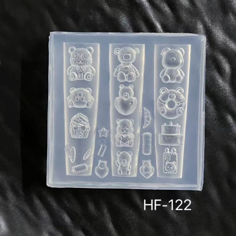 Three-Dimensional Relief Manicure Silicone Mold Kt Cat Rose Bear Cake Tableware Coin Character Ornaments