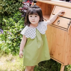Girls' polka dot doll collar dress summer clothing children's fashionable Korean-style baby sleeveless vest princess skirt