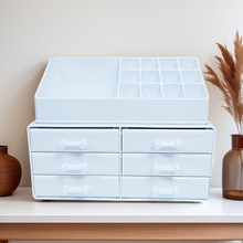 抽屉式首饰置物架桌面口红指甲油展示柜化妆护肤品梳妆台收纳盒
