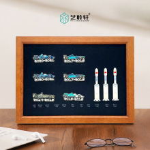 纯实木相框美式复古中空立体相框金属徽章装裱木质画框照片墙外框