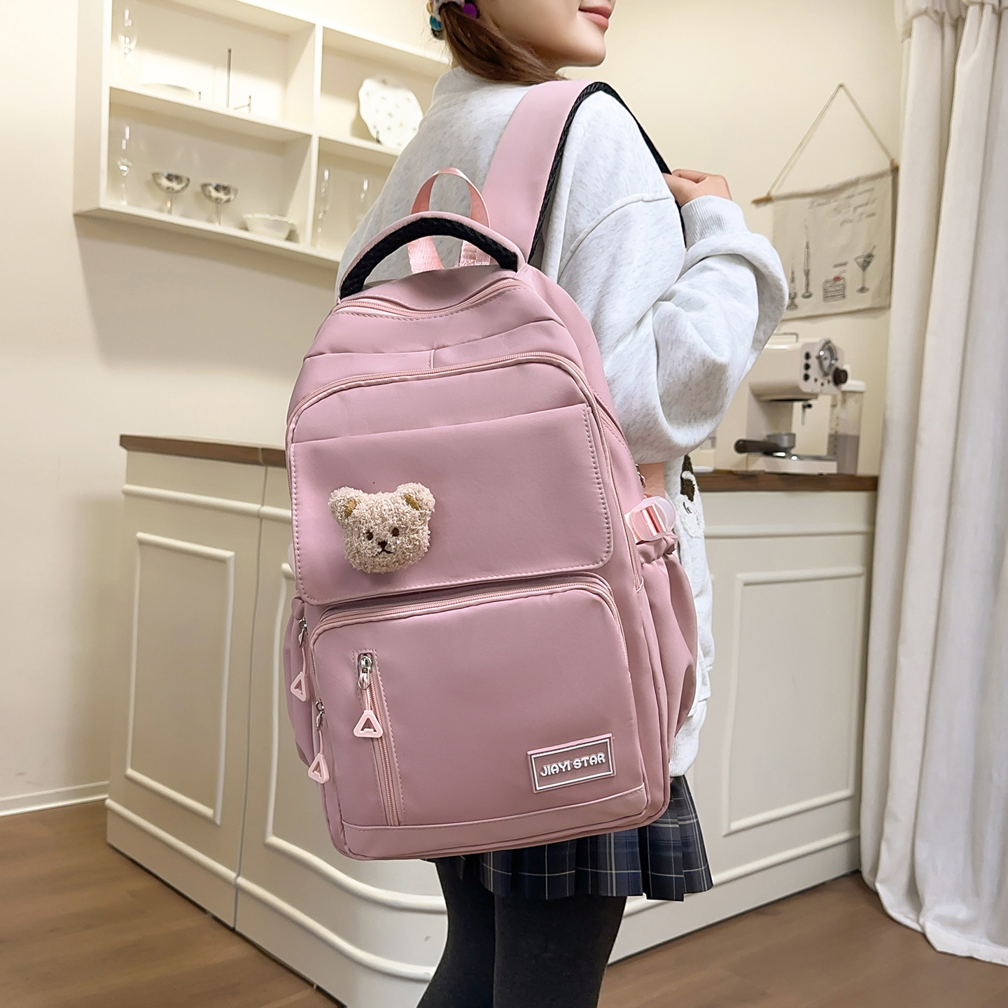 Mochila transfronteriza de gran capacidad para mujeres simple y ligera mochila de alta calidad para estudiantes de secundaria secundaria mochila de viaje ocio