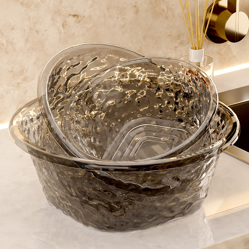 Thickened Washbasin Household Washbasin Large Size Laundry Basin Dishwasher Transparent Student Dormitory Dormitory Basin Baby Small Basin Thickened Washbasin Household Washbasin Large Size Laundry Basin Dishwasher Transparent Student Dormitory Dormitory Basin Baby Small Basin