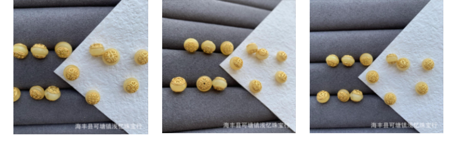 New natural beeswax Amber spacer beads accessories s925 silver diy accessories bracelet necklace ancient gold hollow spacer beads